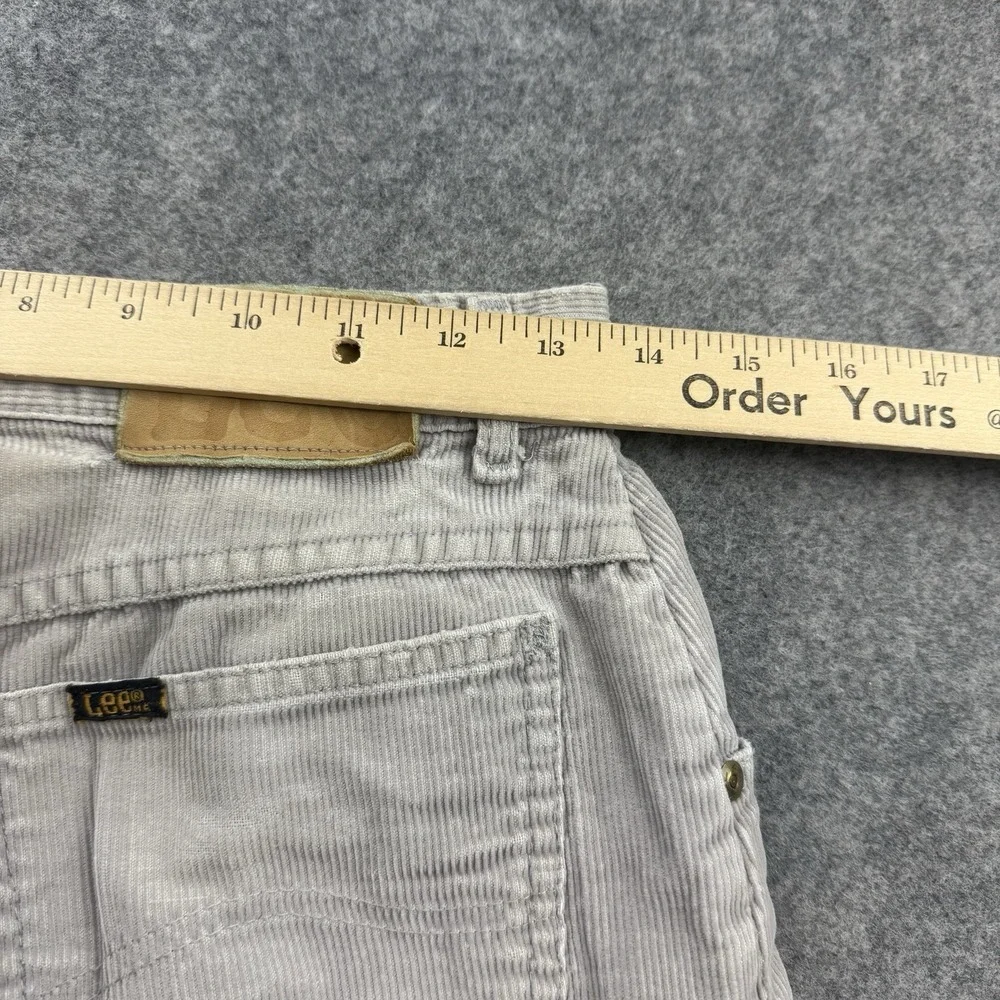 VTG Lee Corduroy Pants Mens 27x32 Gray Talon Zip 80s USA Made Distressed